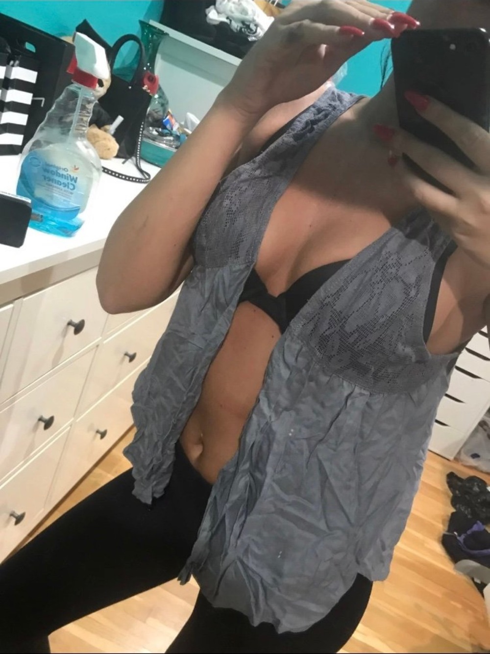 PacSun Gray Open-Front Sleeveless Draped Vest - Picture 1 of 1